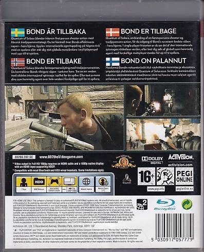007 Quantum of Solace - PS3 (B Grade) (Genbrug)